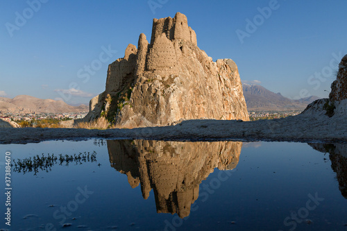 Ancient castle of Van in Turkey, known also as Tushba Castle, built by the Urartians. photo