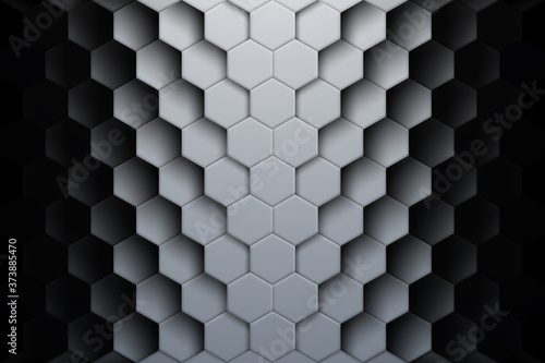 Abstract hexagon shapes background with shadows