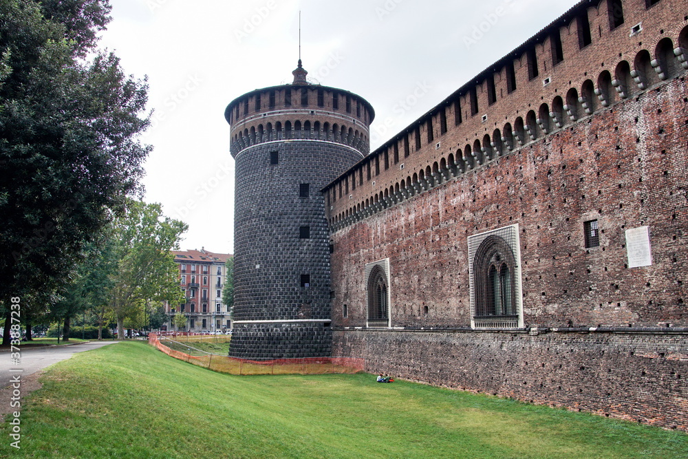 castello sforzesco (sforza castle) in milan, lombardy, italy