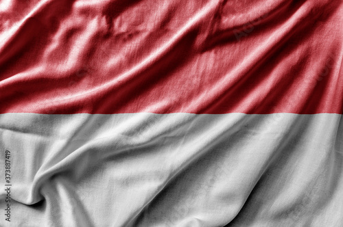 Waving detailed national country flag of Indonesia