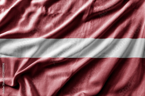 Waving detailed national country flag of Latvia
