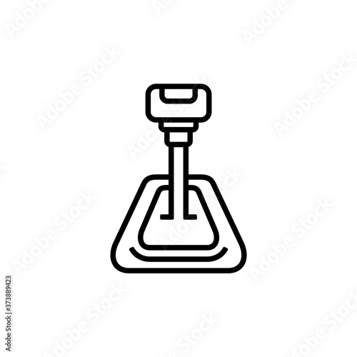 Car manual transmission, vector linear icon.