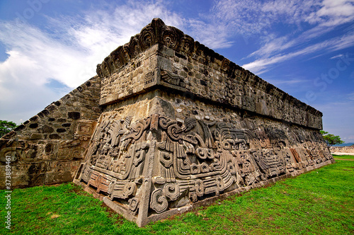 Piramide de la serpiente enplumada(piramide de Quetzalcóatl).Yacimiento  de Xochicalco. Estado de Morelos.Mexico. photo