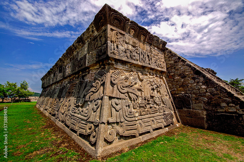 Piramide de la serpiente enplumada(piramide de Quetzalcóatl).Yacimiento  de Xochicalco. Estado de Morelos.Mexico. photo