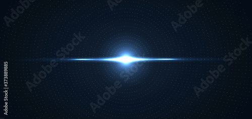 Abstract technology futuristic digital concept lighting effect glowing particles dots elements circle on dark blue background