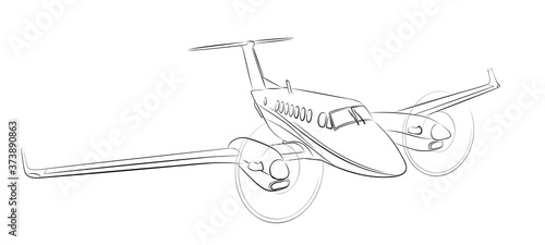 The Sketch of a passenger airliner.