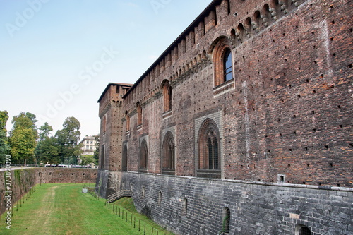 castello sforzesco  sforza castle  in milan  lombardy  italy