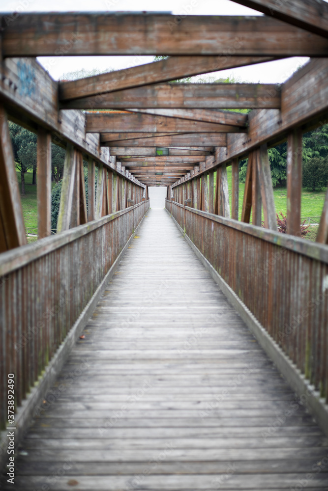 Infinite bridge alone of wood 