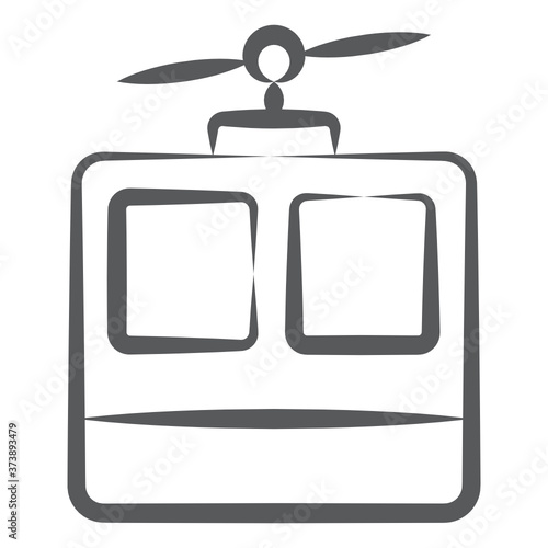
An icon design of cable car, cable transport vector showing the concept of adventure 
