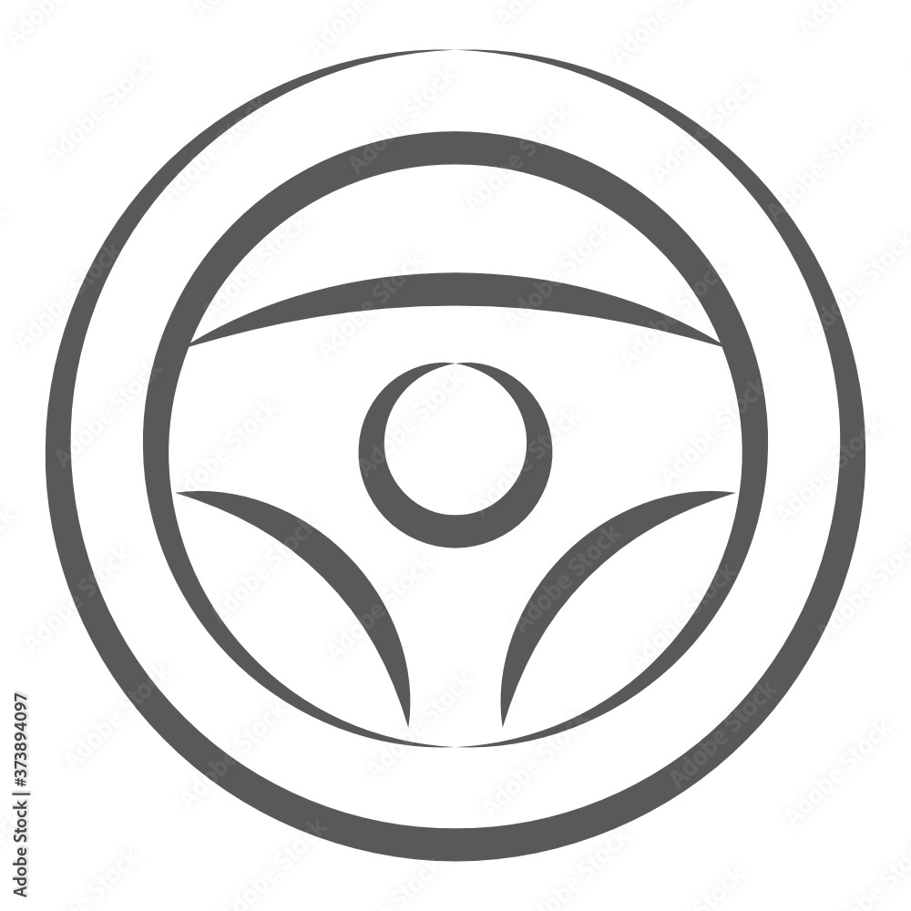 Vehicle control rim, car steering icon in line vector
Vehicle control rim, car steering icon in line vector