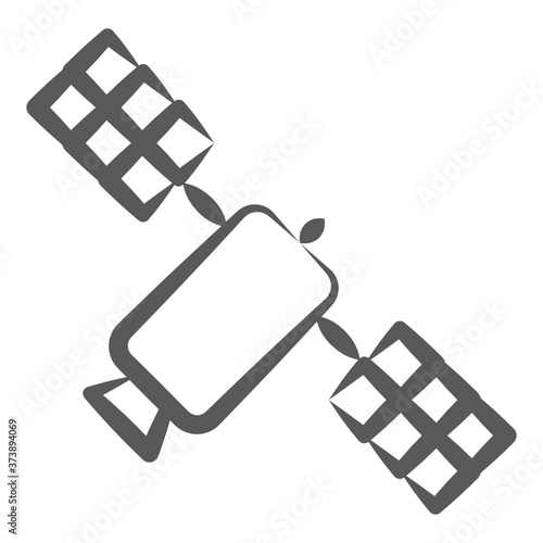 
Space station or artificial spaceflight icon in line style 
