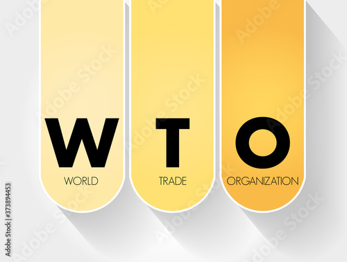 WTO - World Trade Organization acronym, business concept background photo