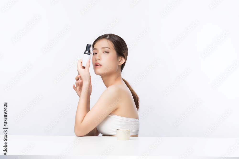 Beautiful young asian woman with healthly clean and fresh skin look for cosmetic and spa or healthcare concept advertising Beautiful young asian woman with healthly clean and fresh skin look for cosmetic and spa or healthcare concept advertising
