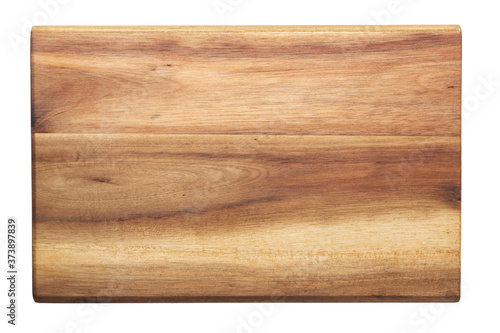 Multifunctional  wooden cutting board for cutting bread, pizza or steak serve. Isolated on a white background.