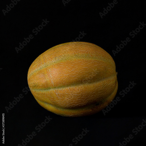 Melon on a black background