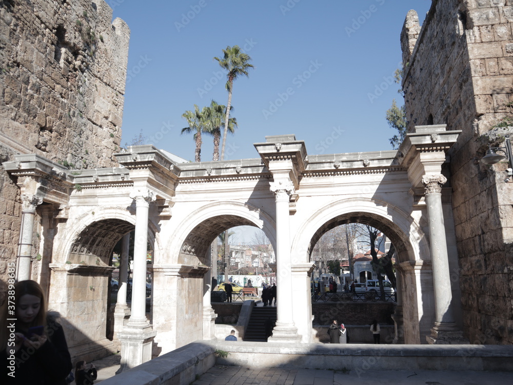 Fototapeta premium view of the roman forum in turkey