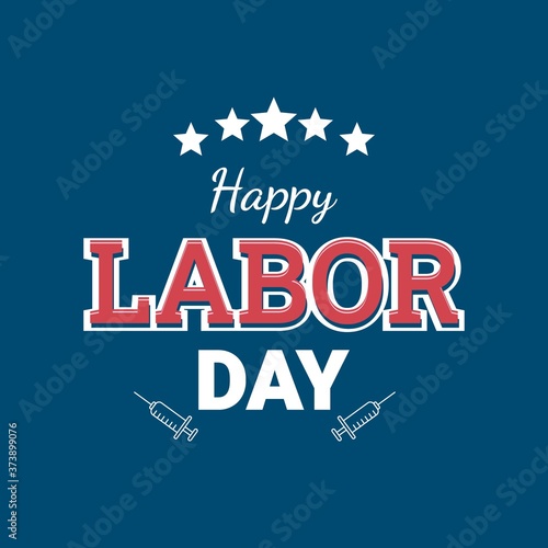 labor day background decorated with injection icon vector design