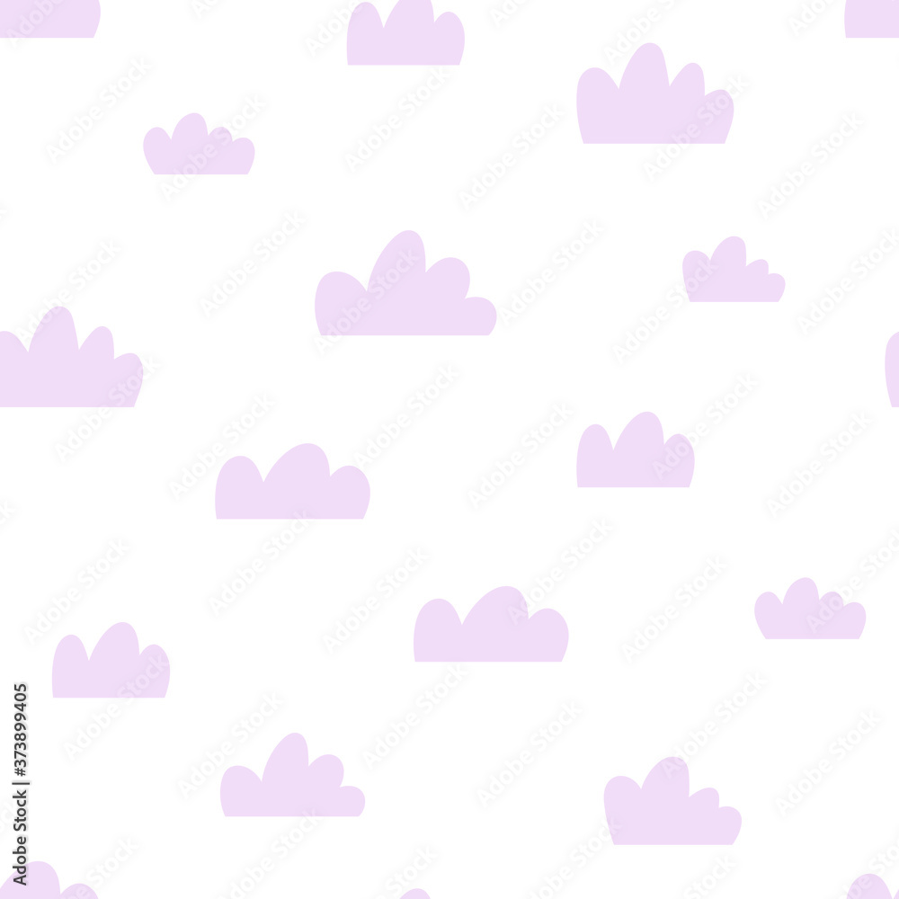 Seamless pattern with pink clouds.