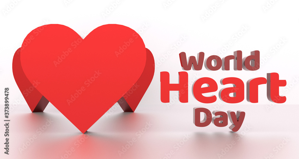 3d illustration of World Heart Day banner background concept