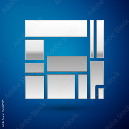 Silver House Edificio Mirador icon isolated on blue background. Mirador social housing by MVRDV architects in Madrid, Spain. Vector. photo