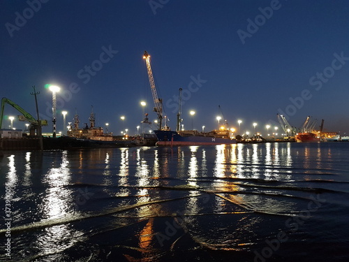 night lights of a seaport