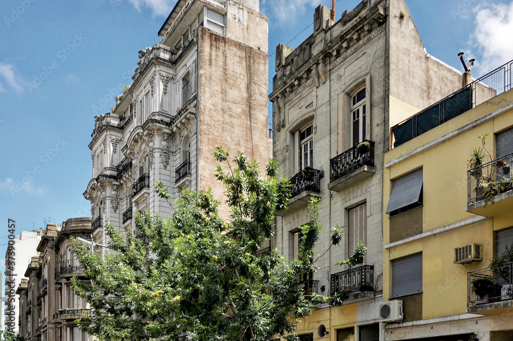 Facades of buildings in Buenos Aires