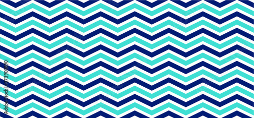 Blue. Seamless Chevron zigzag Pattern Vector chevrons wave line. Wavy stripes background. Retro pop art 80's 70's years. Funny zig zag sign. Texture of fabric or paper scrapbook. Line pattern © MarkRademaker