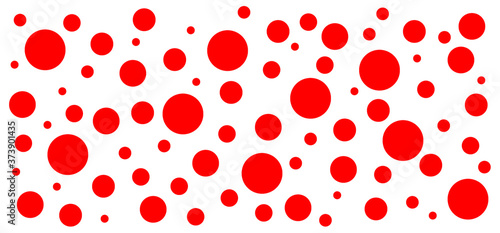 Red color. Small and big polka dots. Seamless dotted background. Abstract geometric wallpaper or banner. Vector Decorative pattern. Christmas ( xmas ). Polka dot