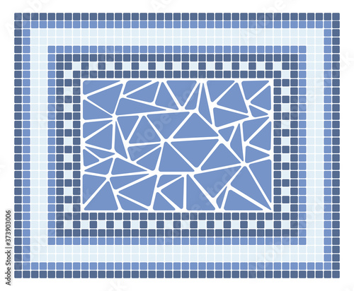 Mosaic pattern, mediterranean style, blue sea tiles texture