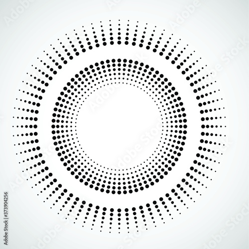 Halftone dots in circle form. round logo . vector dotted frame . design element