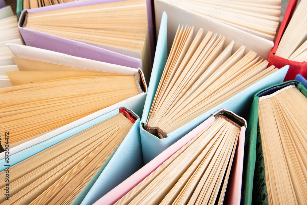 Fototapeta premium Books background for wisdom, science and education. Reading and writing concept