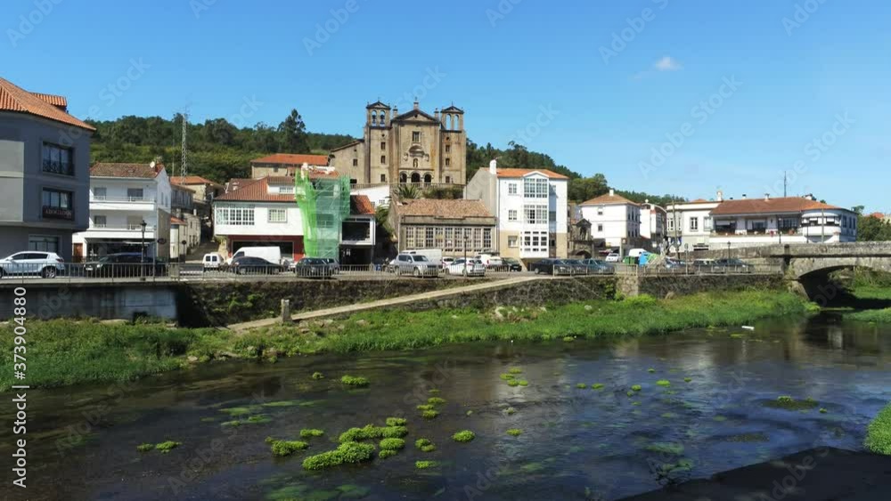 Padron, beautiful village of A Coruña,Galicia,Spain. Aerial Drone Footage Padron, beautiful village of A Coruña,Galicia,Spain. Aerial Drone Footage
