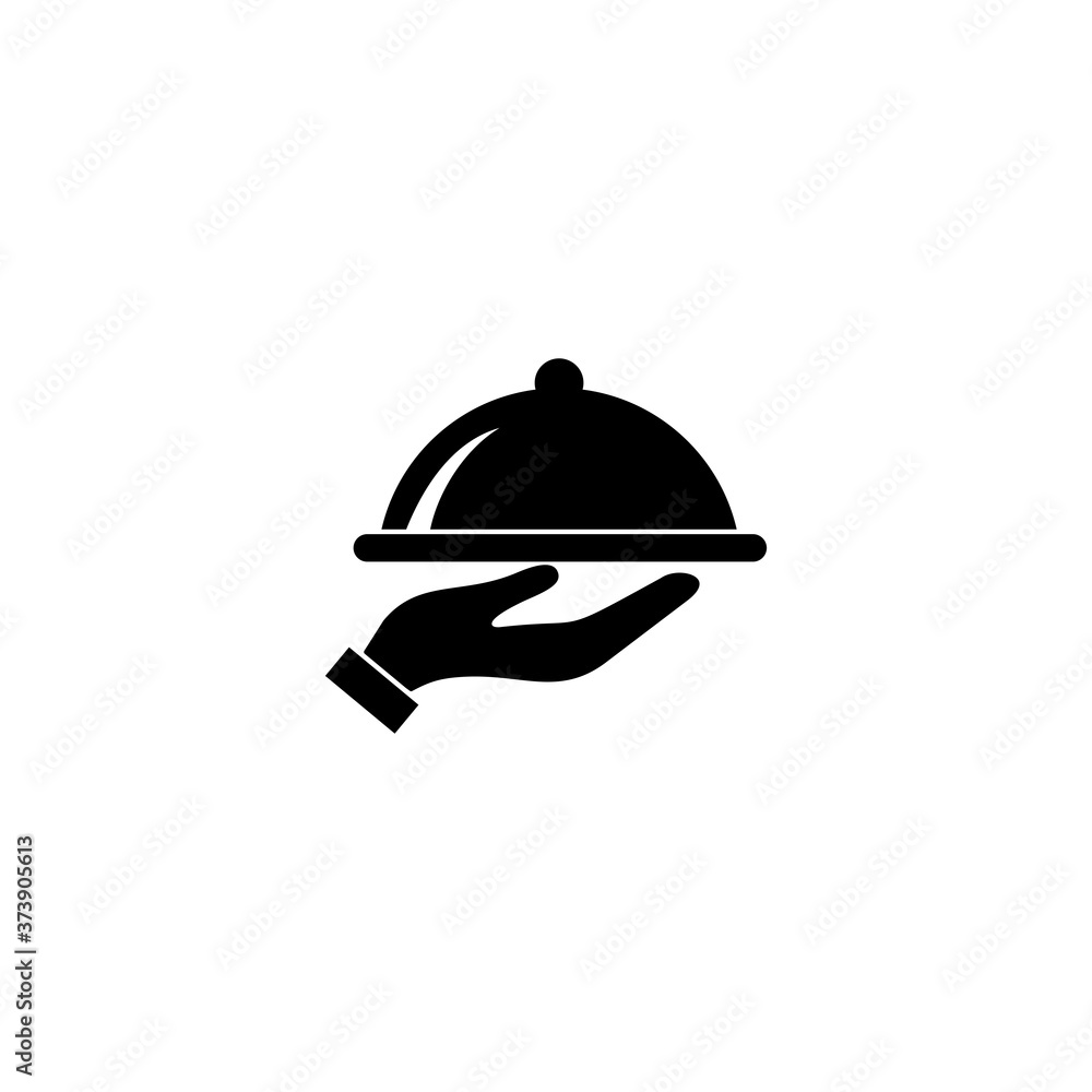 Tray on the hand icon Vector. Restaurant symbol vector Tray on the hand icon Vector. Restaurant symbol vector