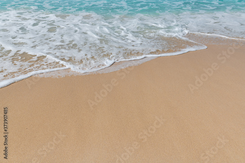 Tropical beach and turquoise sea. Luxury travel summer holiday background concept. 