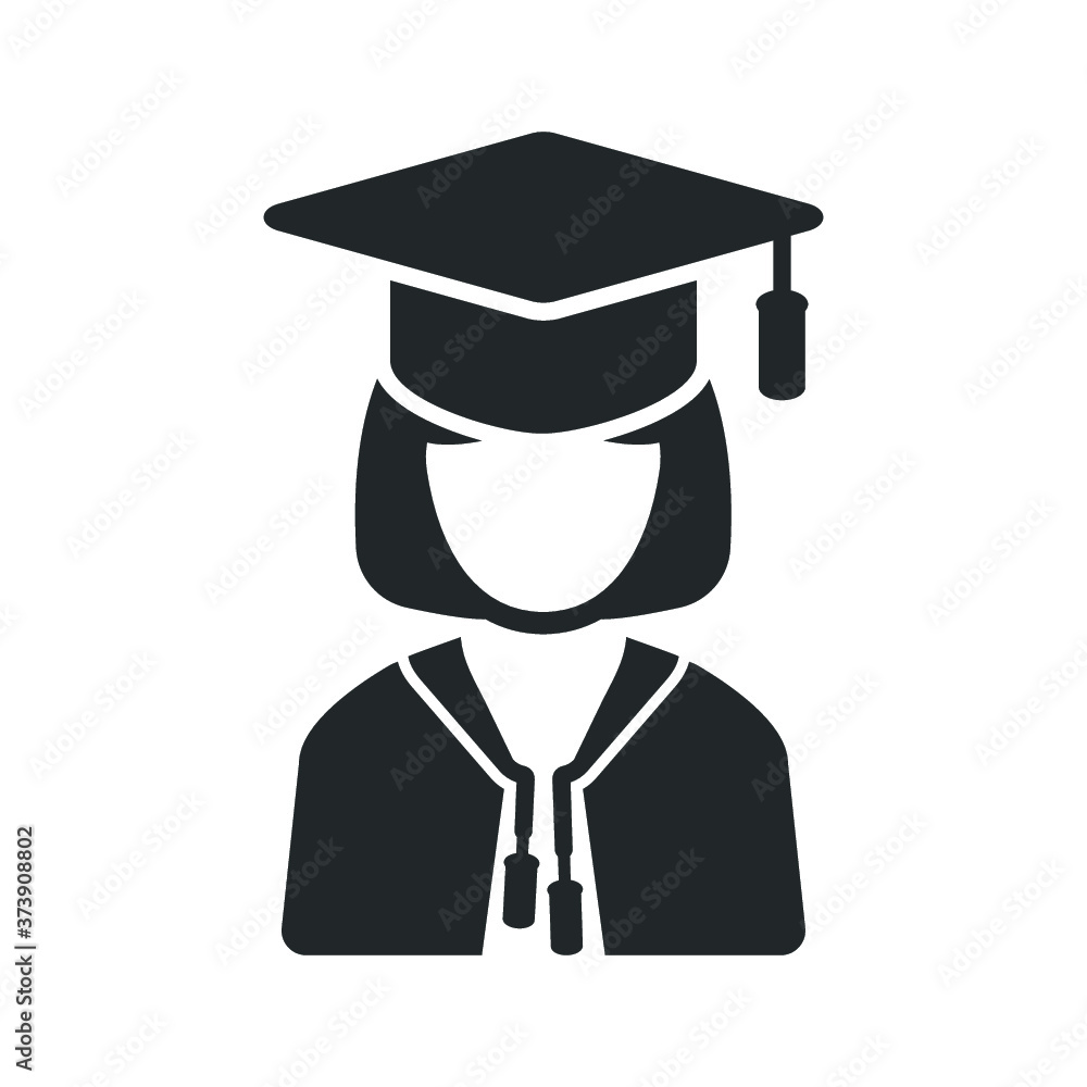 Graduate girl icon Graduate girl icon