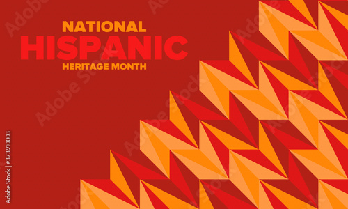 National Hispanic Heritage Month in September and October. Hispanic and Latino Americans culture. Celebrate annual in United States. Poster, card, banner and background. Vector illustration