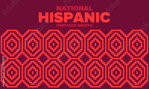 National Hispanic Heritage Month in September and October. Hispanic and Latino Americans culture. Celebrate annual in United States. Poster, card, banner and background. Vector illustration
