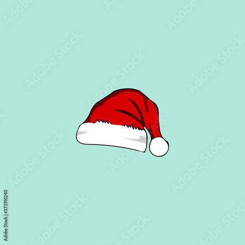 Drawn christmas hat in red, drawing for a card