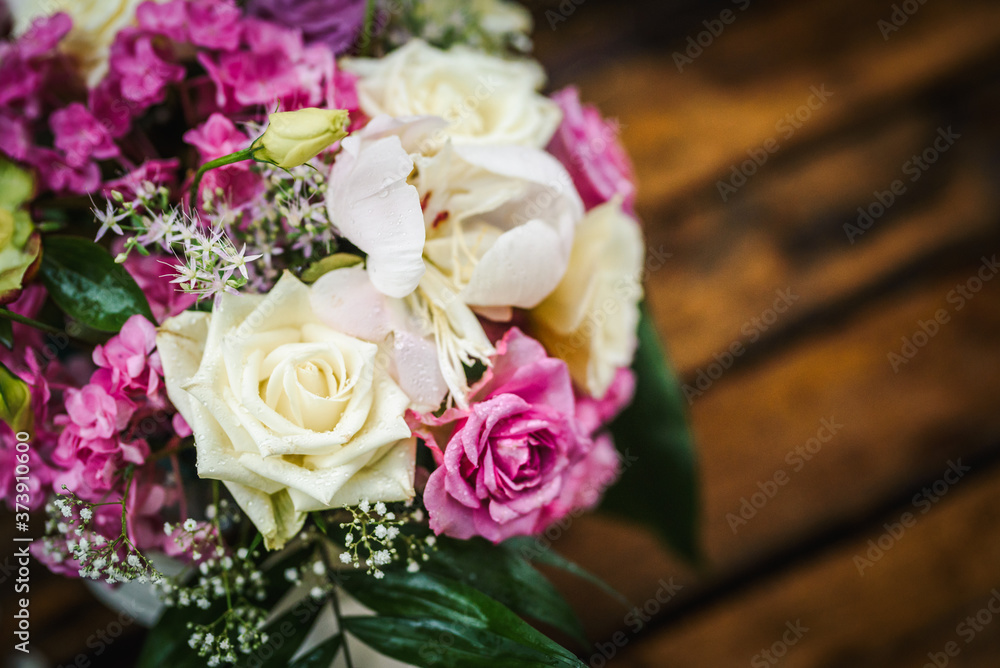 Wedding bouquet made of pink and white roses Wedding bouquet made of pink and white roses