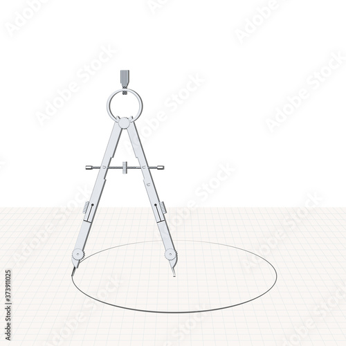 Compass is a geometric tool for drawing circles.