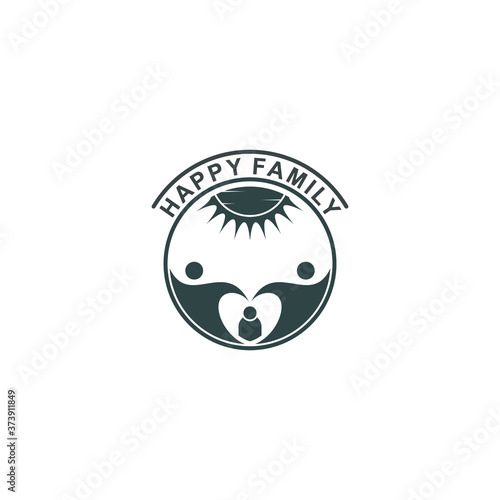 family logo with a heart-shaped illustration of a father and mother that reflects affection for the child