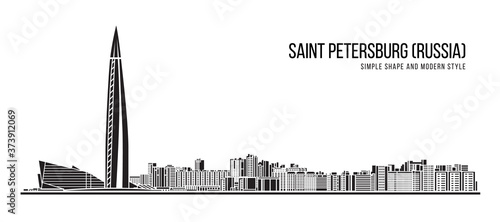 Cityscape Building Abstract shape and modern style art Vector design - Saint petersburg city (Russia)