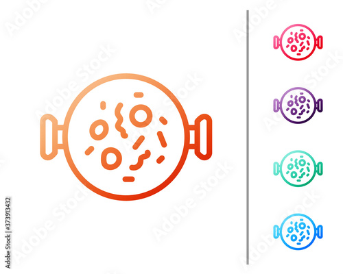 Red line Chicken tikka masala icon isolated on white background. Indian traditional food. Set color icons. Vector.