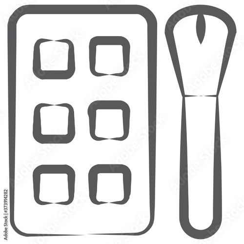 

Blush on kit vector in line design 
