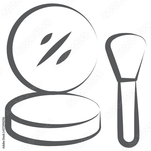 
Bush powder with makeup brush showing cheek blusher icon
