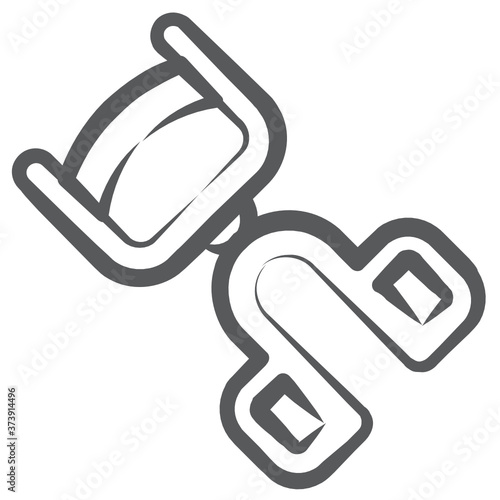
A mechanical device for curling eyelashes, eyelash curler icon
