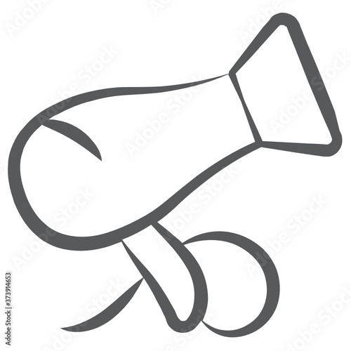 
Electronic hair dryer icon in line design 
