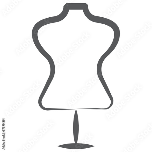 
Fashion design dress dummy, line icon of mannequin vector 
