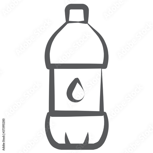 
Water bottle, mineral water in modern line style 
