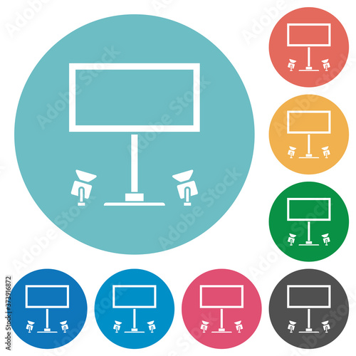 Billboard with reflectors flat round icons